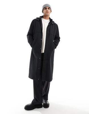 ASOS DESIGN ASOS DESIGN hooded trench coat in black