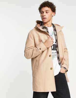 asos hooded trench coat