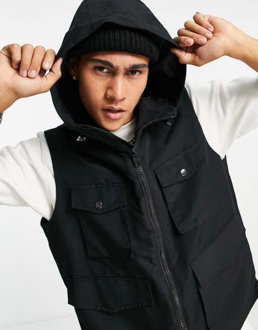 Black vest 2025 with hoodie