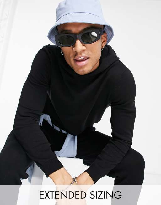 ASOS DESIGN - Hoodie d'ensemble en maille de coton - Noir