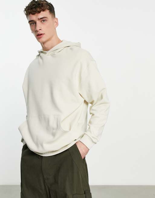 ASOS DESIGN hoodie in beige with cartoon picnic flocked back print, 4 of 4