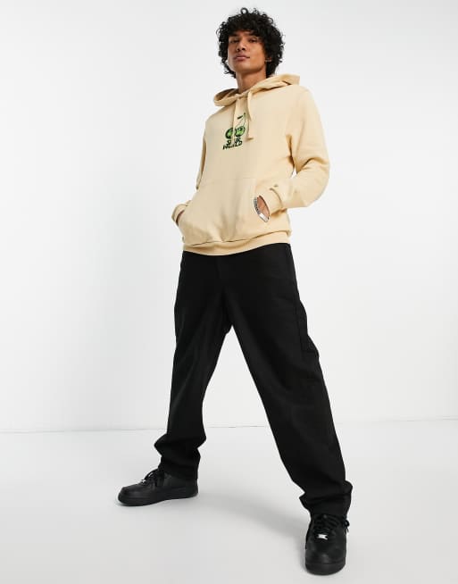 ASOS DESIGN hoodie in beige with neon cherries chest print, 2 of 4