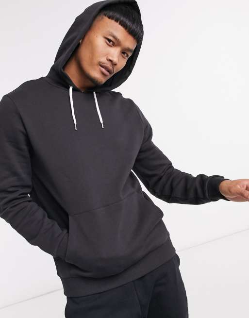 Black hoodie with white drawstring on sale