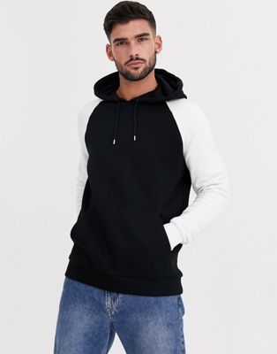 black hoodie with white