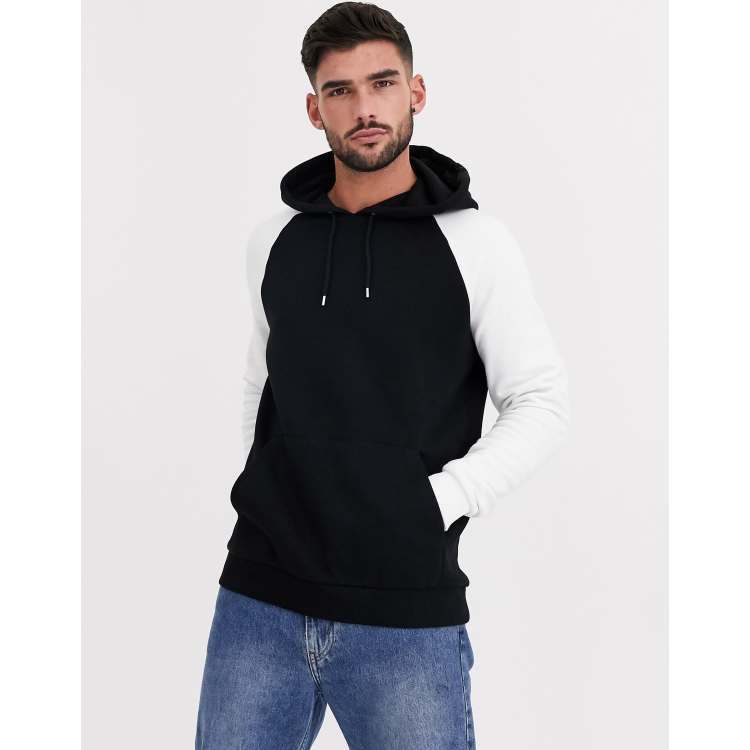 Black hoodie with discount white stripes on sleeves