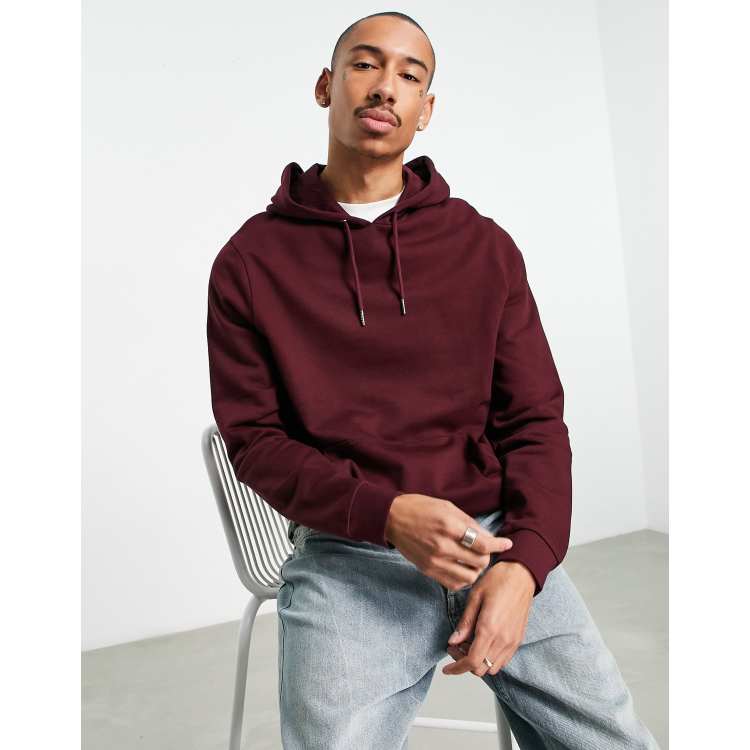 ASOS DESIGN hoodie in burgundy