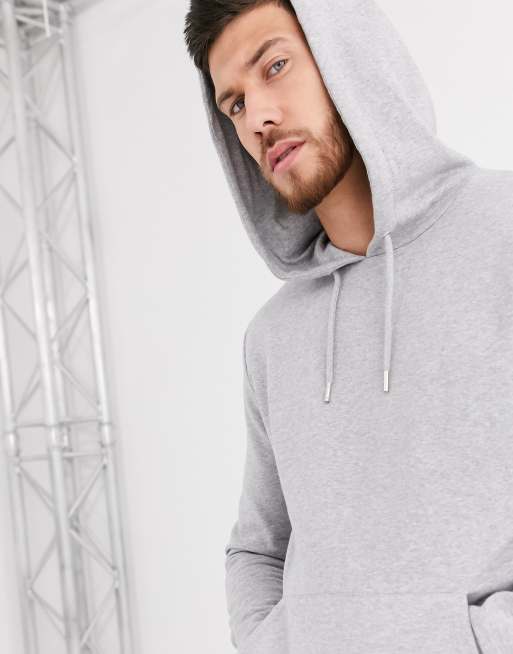 ASOS DESIGN hoodie in gray heather with NFL chest print