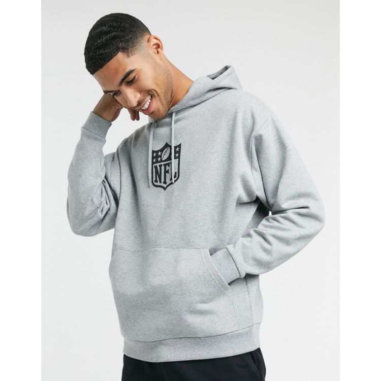 ASOS DESIGN hoodie in gray heather with NFL chest print