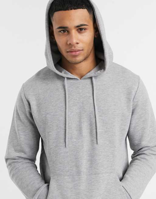 ASOS DESIGN hoodie in gray marl