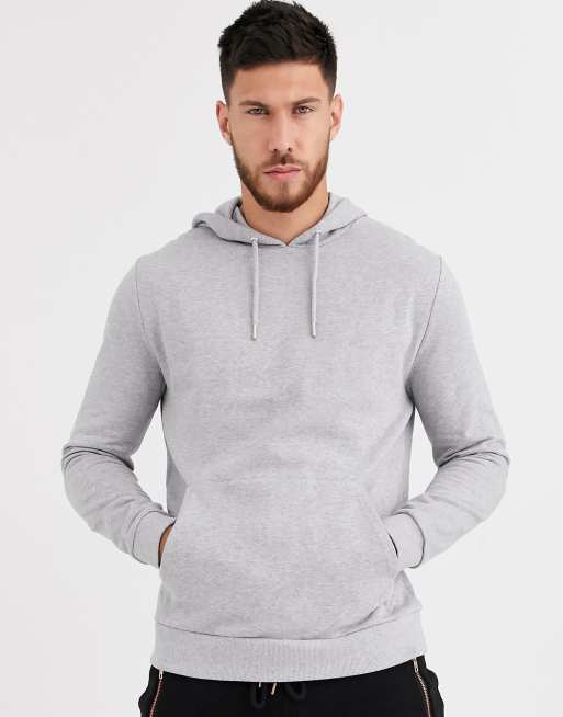 ASOS DESIGN hoodie in grey marl