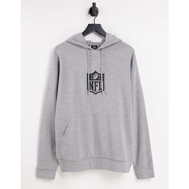 ASOS DESIGN unisex oversized hoodie with NFL logo prints in black