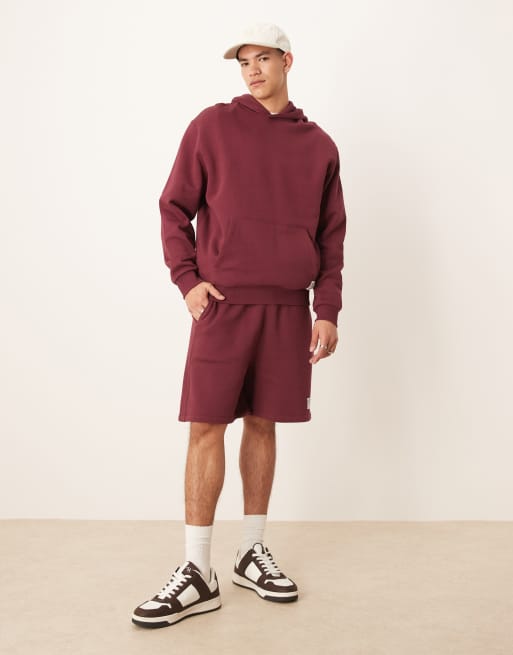 ASOS DESIGN - Hoodie met tekstprint in bordeauxrood, deel van co-ord set, 2 van 4
