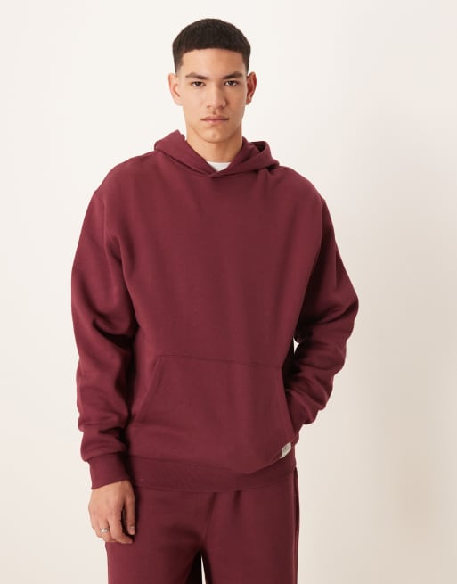 ASOS DESIGN - Hoodie met tekstprint in bordeauxrood, deel van co-ord set, 3 van 4