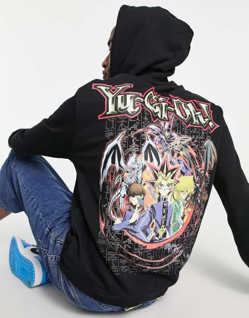 ASOS DESIGN - Hoodie met Yu Gi Oh-prints in zwart