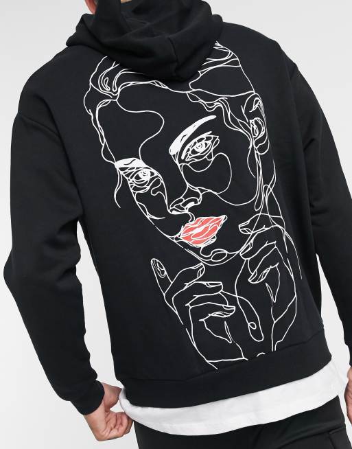 ASOS DESIGN Hoodie  oversize  imprim  dessin  dans  le dos  