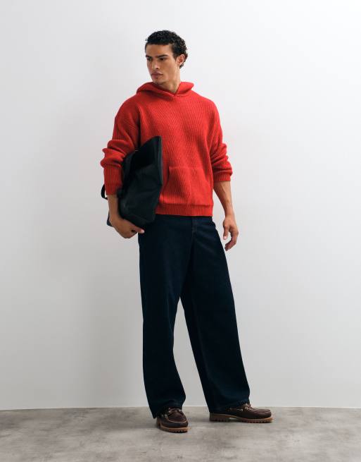 ASOS DESIGN hoodie oversize en maille rouge délavé, 2 de 5