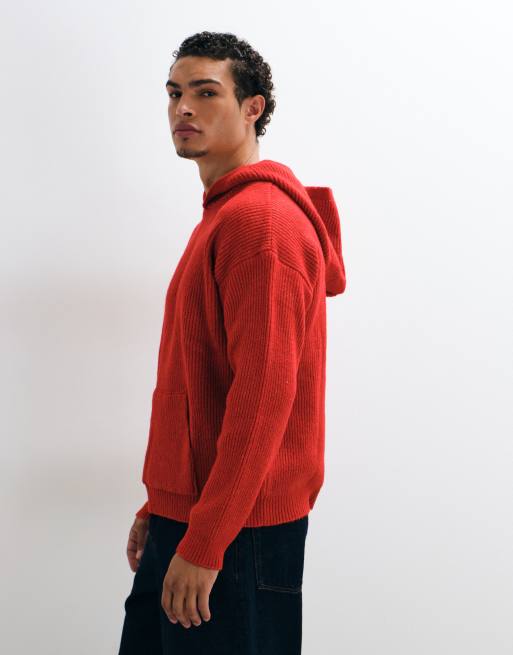 ASOS DESIGN hoodie oversize en maille rouge délavé, 3 de 5