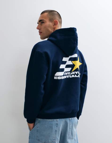 ASOS DESIGN hoodie oversize imprimé bleu marine - view 1
