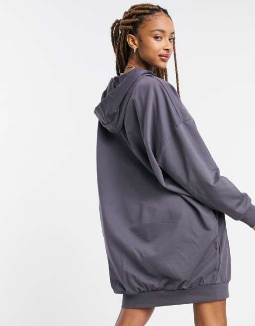 ASOS DESIGN hoodie sweat dress in grey