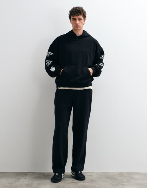 ASOS DESIGN hoodie très oversize avec imprimé sur la manche en noir, 5 de 9