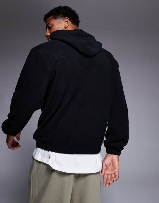 ASOS DESIGN - Hoodie van polar fleece in zwart, 4 van 4