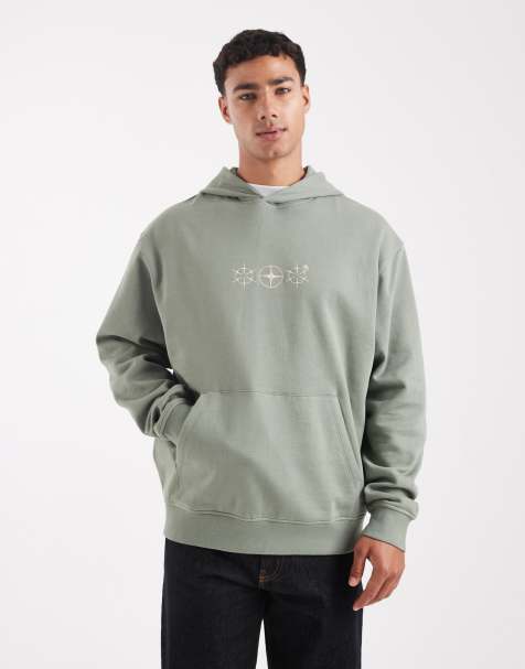 ASOS DESIGN hoodie with celestial print in light green - view 1