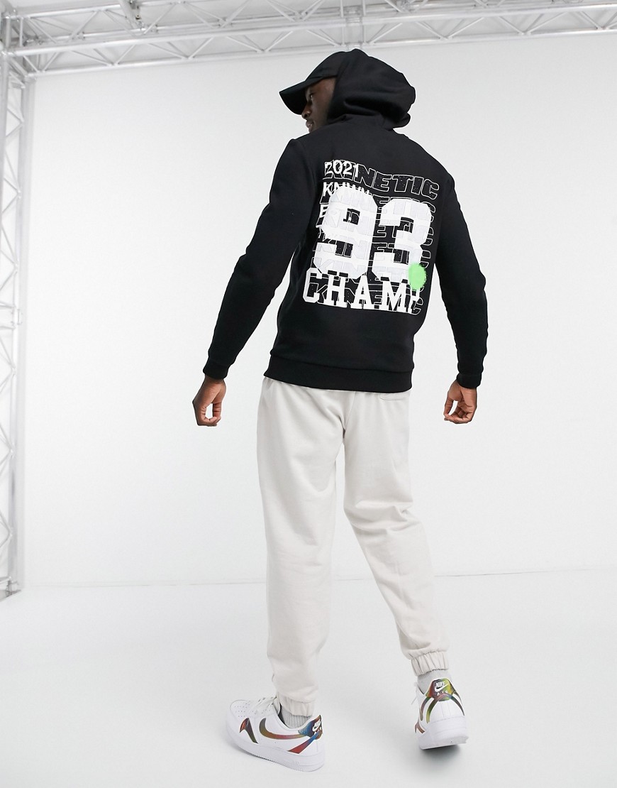 ASOS DESIGN hoodie with large back print in black