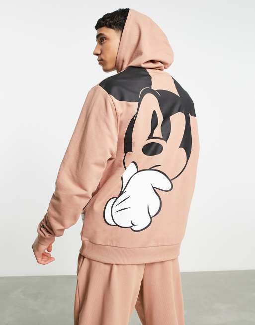 ASOS DESIGN hoodie with Mickey Mouse print in brown - part of a set | ASOS