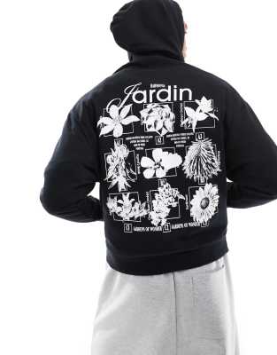 ASOS DESIGN hoodie with print in black - view 1
