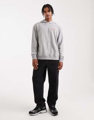 Asos Design Hoodie With Red Car Print In Gray