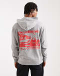 [ASOS DESIGN] ASOS DESIGN hoodie with red car print in grey marl 2XL Grey marle