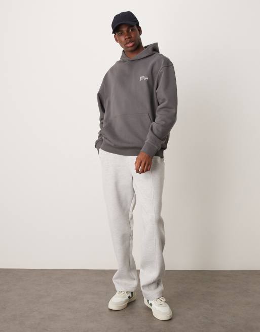 ASOS DESIGN hoodie with souvenir print in gray