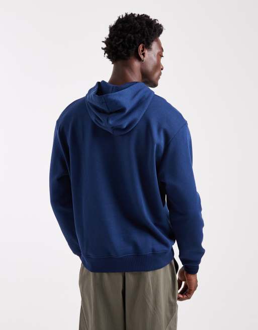 ASOS DESIGN hoodie with sports rubberized print in navy, 3 of 5