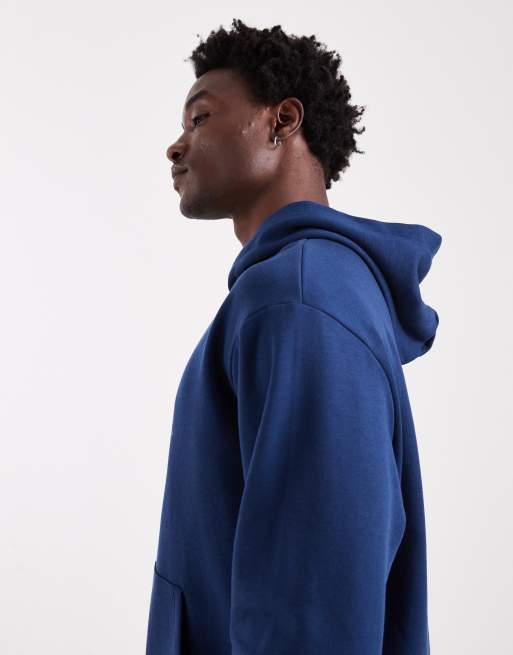 ASOS DESIGN hoodie with sports rubberized print in navy, 4 of 5