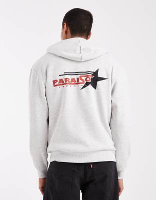 Asos Design Hoodie With Sporty Print In White