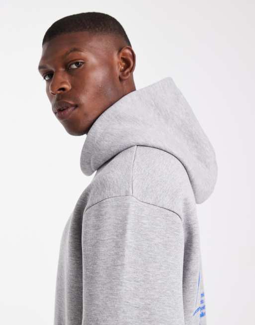 ASOS DESIGN hoodie with text print in gray heather