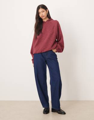 Asos Design Hoodie With Tie Hem Detail In Pink