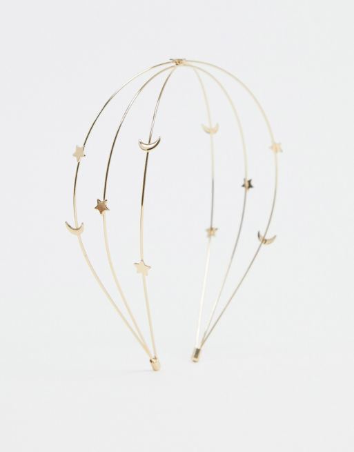 ASOS DESIGN - Hoofdband met ster- en maan in goudkleur