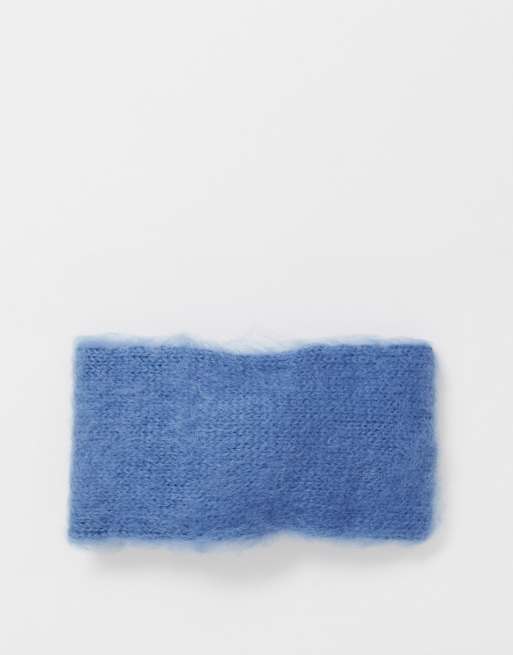 ASOS DESIGN - Hoofdband met strik van pluizig garen in blauw, 4 van 4