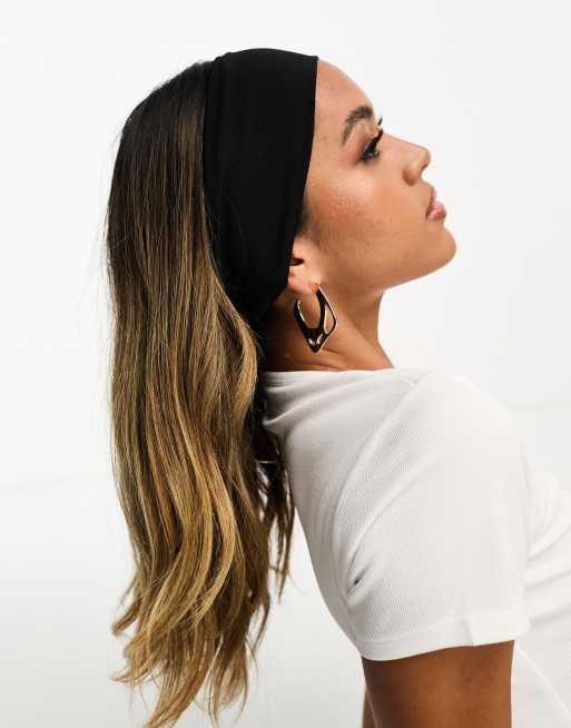 ASOS DESIGN - Hoofdband van jersey in zwart, 2 van 4