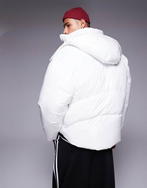 ASOS DESIGN - Hoogglanzend gewatteerd jack in wit, 2 van 4