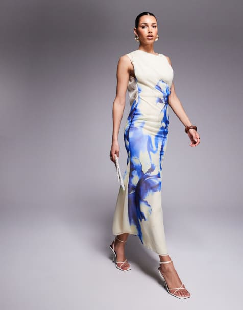 ASOS DESIGN - Hoogsluitende maxi-jurk met bloemenprints - view 1