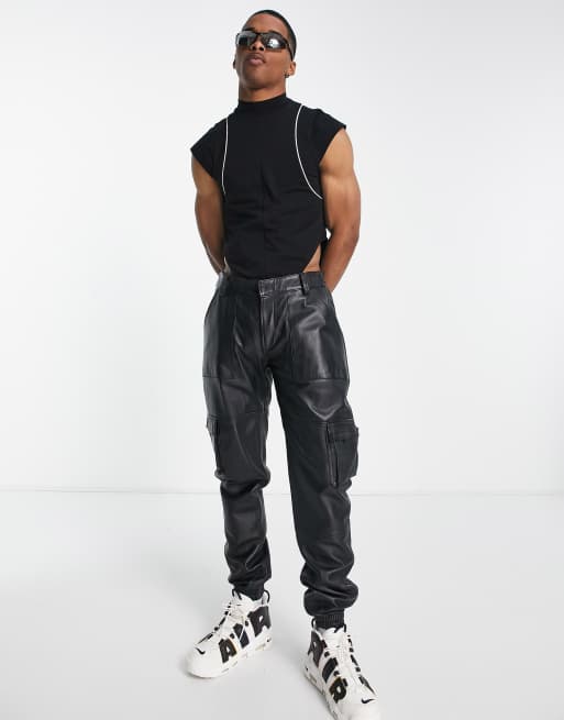 ASOS DESIGN - Hoogsluitende, muscle fit body met naaddetails in zwart , 4 van 4