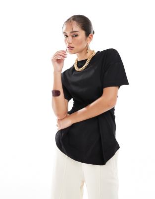 Asos Design Hook And Eye T-shirt In Black