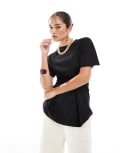 [ASOS DESIGN] ASOS DESIGN hook and eye t-shirt in black M Black