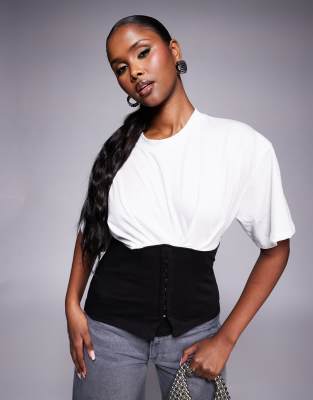 Asos Design Hook And Eye Top In White