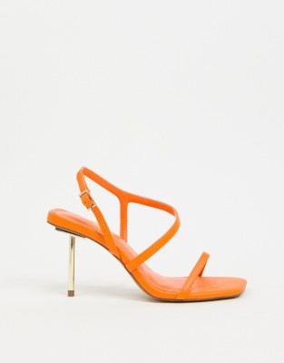 orange heeled sandals