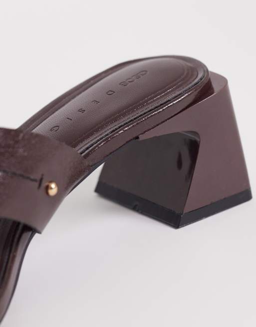 ASOS DESIGN - Hooked - Chokoladebrune sandaler med tårem og blokhæl, 4 af 4