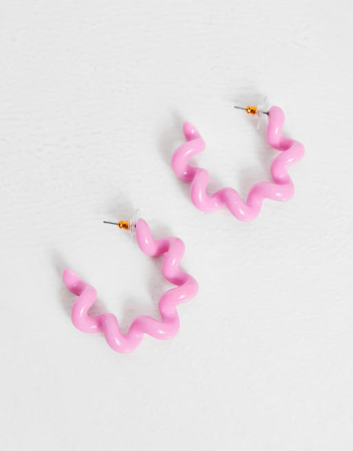 Pink plastic deals earrings