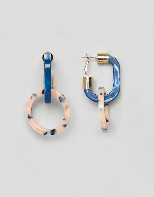 ASOS DESIGN hoop earrings in resin with open link